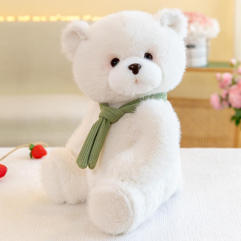 Cute Teddy Bear Plush Toy Doll Little White Bear Sleeping Doll Birthday Gift for Girlfriend