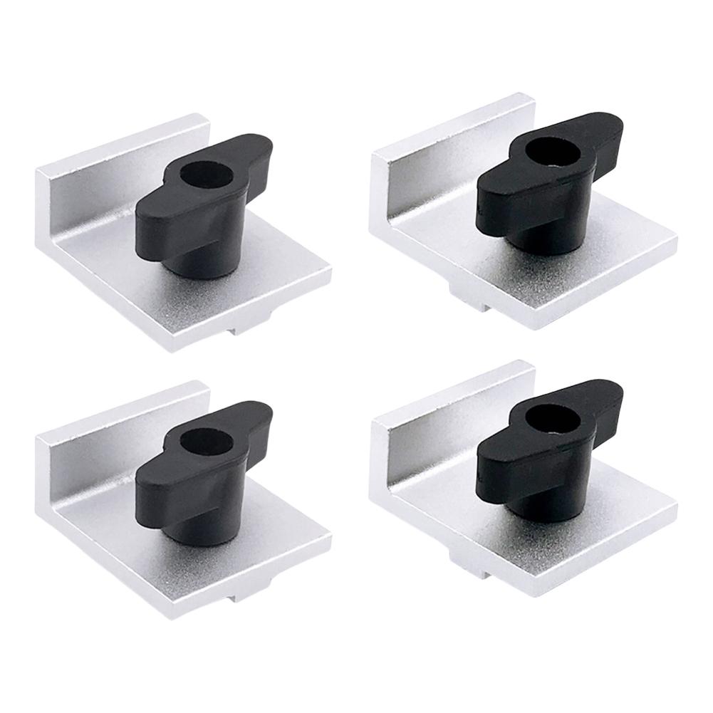 4Pcs Silver Short Stop Kit with Knobs Bi-Directional Stop Kit Wear Resist Bench Top Jig for Woodworking Sanding & Routing