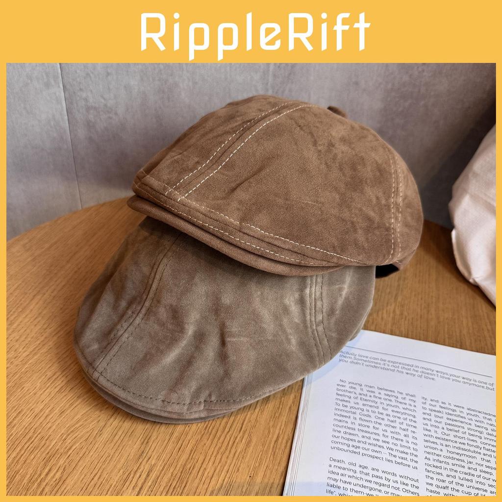 Color Solid Classic Retro Newsboy Cap Suede Material Fall Women Winter