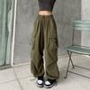 2023 Женские повседневные спортивные брюки, однотонные брюки с низкой талией, широкие мешковатые брюки на шнурке, уличная одежда больших размеров, спортивные штаны Y2k