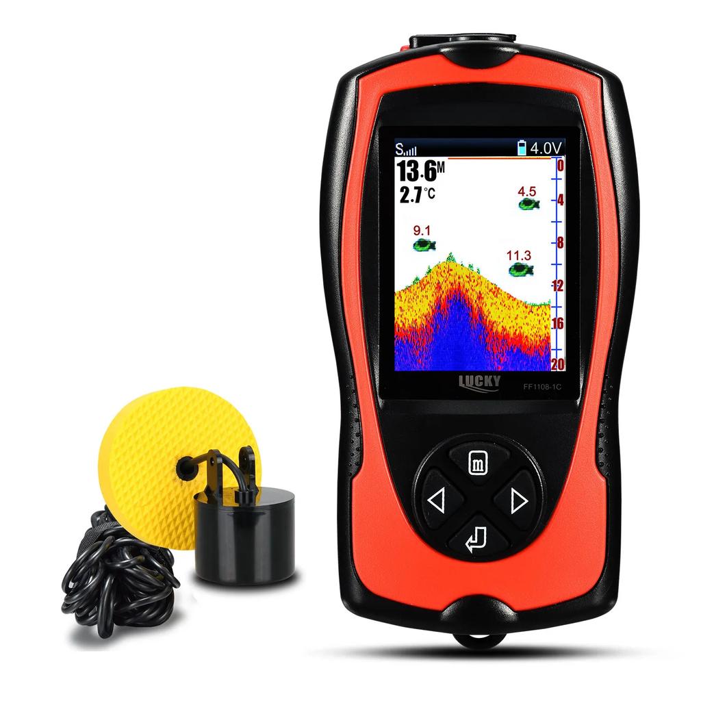 LUCKY FF1108-1CT Portable Wired Sonar 100M Depth Echo Sounder 2.4 Inch TFT Color LCD Fish Finder for Fishing