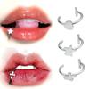 1 Pcs Stainless Steel Fake Nose Ring Hoop Septum Rings C Clip Lip Ring Earring Fake Nose Piercing Women Body Jewelry Non-Pierced