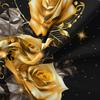 3Pcs Luxurious Golden Rose Butterfly Quilt/Doona/Duvet Cover Set - Soft, Breathable Bedding For Bedroom And Dorm Room Aesthetics