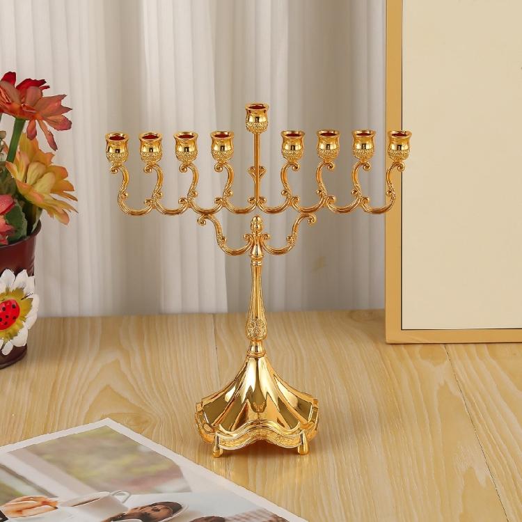 Metal Menorah Candelabra 9 Branch Hanukkah Menorah Candle Holders Jewish Candle Holders for Shabbat,Tabernacle
