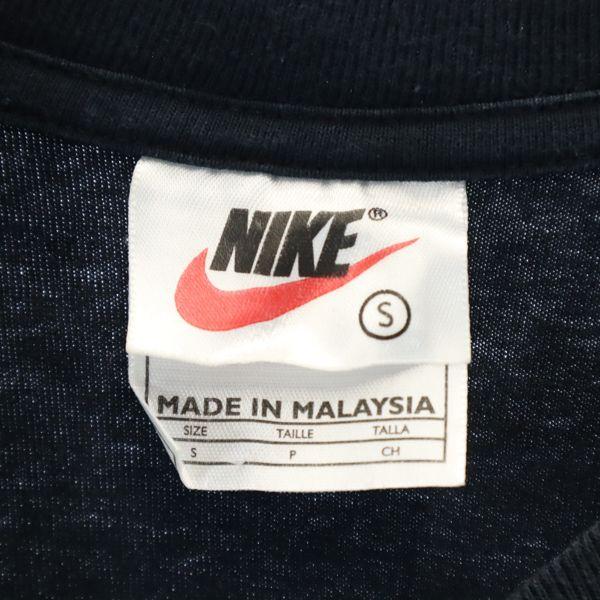 Nike 90-е годы Серебряный ярлык принт старого логотипа Футболка с коротким рукавом S черный Мужская Б/У
