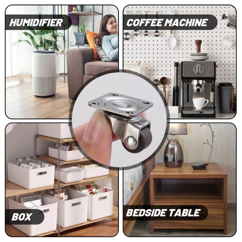 Мини-универсальное колесо с вращением на 360°, ролики из мягкой резины для игрушечной тележки, ящиков для хранения, тележки, многоцелевого мебельного ролика