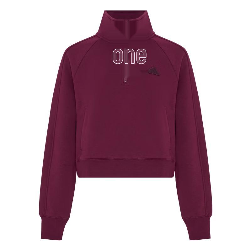 adidas Женский oversized пуловер с полумолнией и флисовой подкладкой