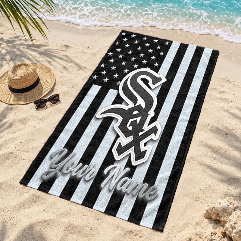 Chicago White Sox Custom Name Beach towels also serve as bath towels summer essential a musthave for the outdoors the beach and the pool