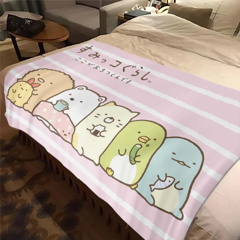 Милое Фланелевое Пледное Одеяло Sumikko Gurashi Ультра Мягкое Тонкое Одеяло Покрывала для Гостиной Спальни Дивана Офиса Теплое Одеяло