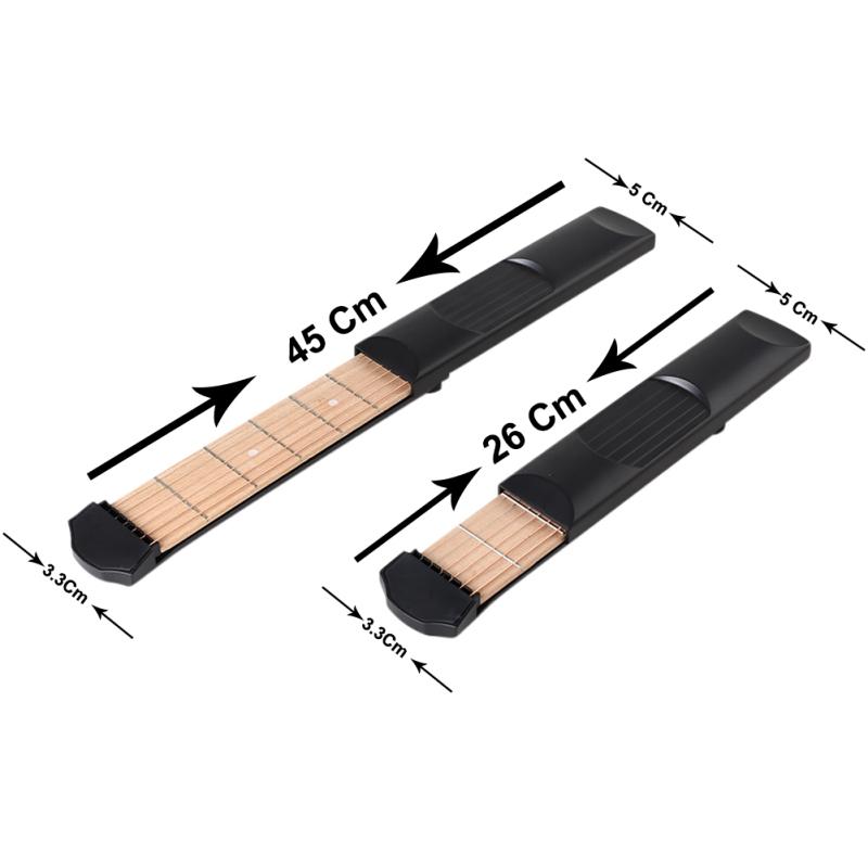 Портативный карманный инструмент для акустической гитары, аккордовый тренажер, 6 струн, 6 ладов, модель для начинающих