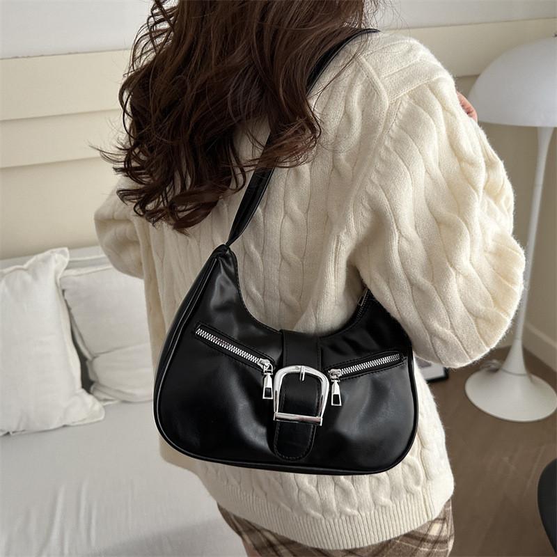 Стильная ретро французская сумка подмышку для зимы из мягкой полиуретановой кожи и в нескольких цветах