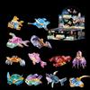 Small Particles Domestic Building Block Transparent Marine Life Toy Compatible Lego Puzzle Assembly Children'S Gift