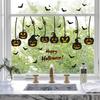 Static Cling Halloween Window Decal Bat and Pumpkin Design Reusable PVC Sticker Decors For Home Office Party Supplies