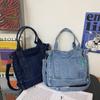 Portable Denim Bag Women's Shoulder Bag Student Crossbody Bag Tote Hand Bag