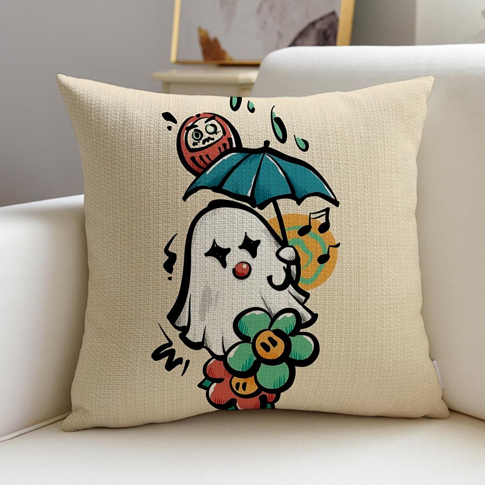 Cool mmoss tattooS Cushion Cover Breathable and skinfriendly linen pillowcase square removable and washable cushion
