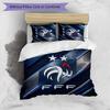 France Football Printed Bedding 3 Piece Set Cozy Breathable Bed Cover Set as Housewarming Holiday Gift