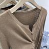 2024 Женский легкий кардиган из шерстяного трикотажа: Мягкая защита от солнца с длинным рукавом для весны/лета