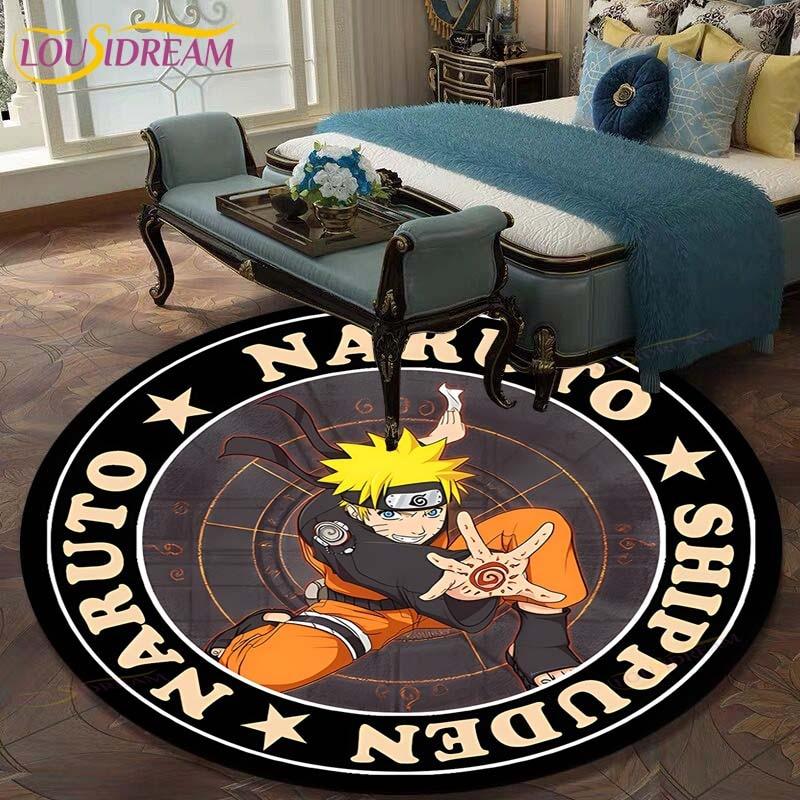 Круглый ковер с рисунком Наруто для гостиной, детский коврик, напольный коврик, коврик для ванной, ковер для спальни, коврик для детской комнаты