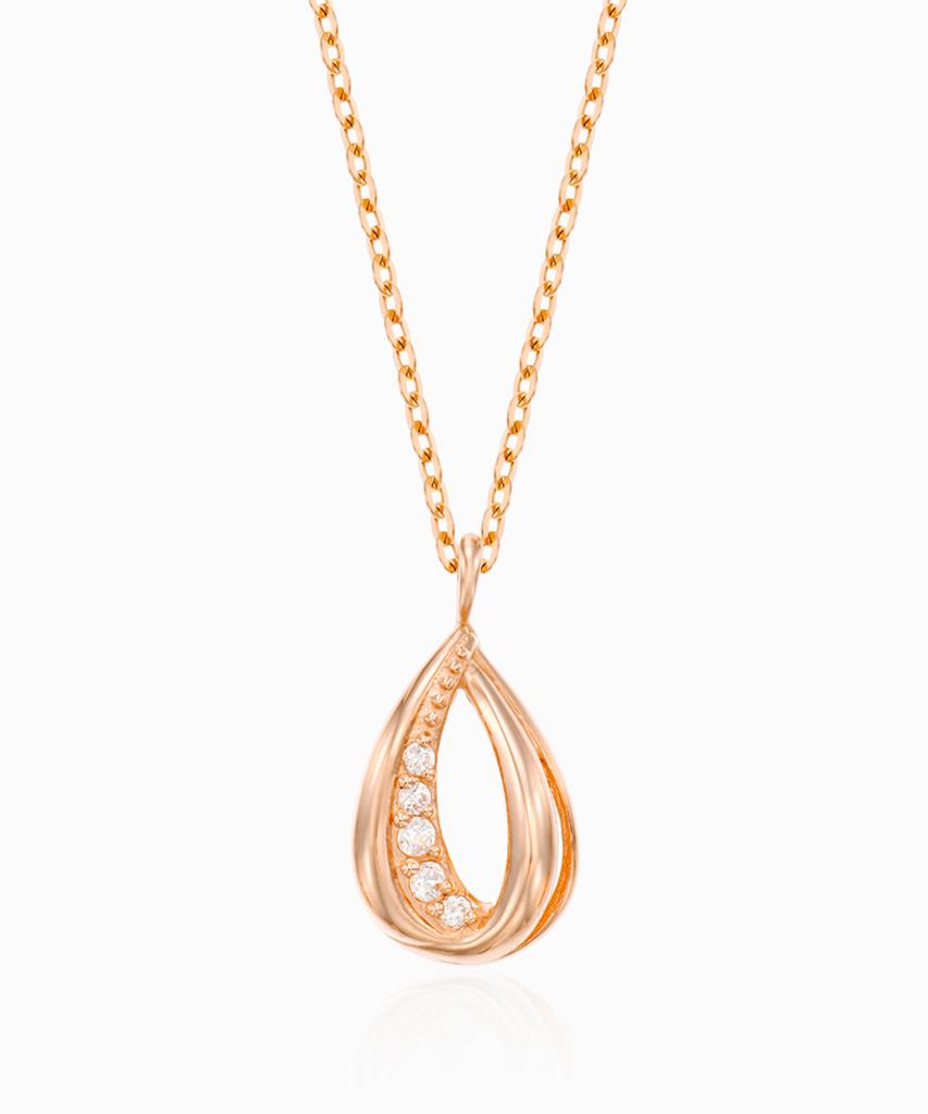 Loveenb [14K Gold] Modern Teardrop Necklace