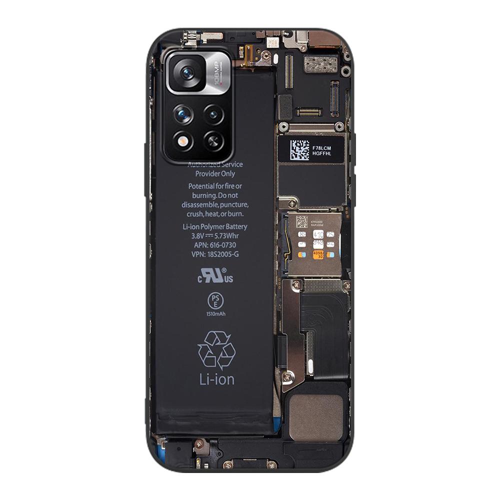 Motherboard Circuit Board Case for Xiaomi Redmi Note 9S 9 11 10 8 Pro 9C 9 K40 9A 7 8T 7A 9T Soft Silicone Black Phone Cover