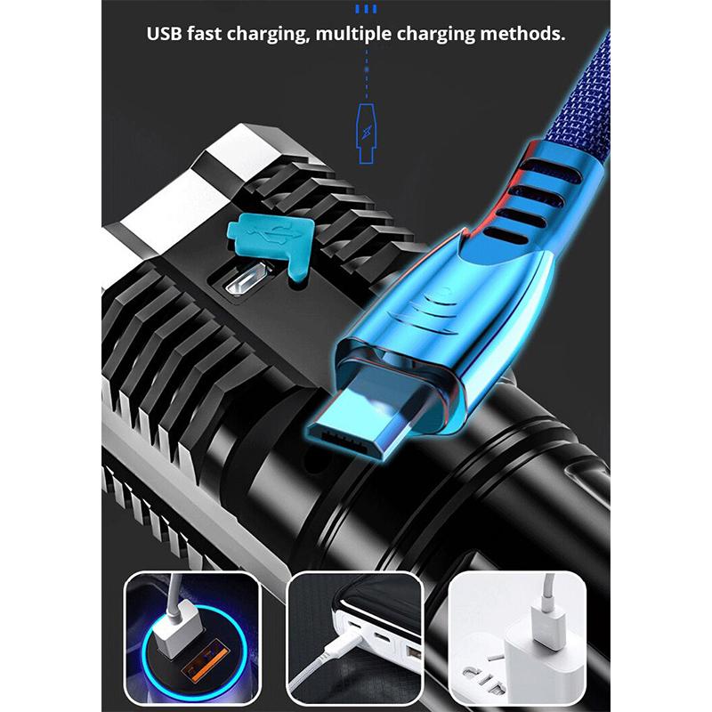 Мощные 4 светодиодных фонаря, походный фонарь с 4 ламповыми бусинами и боковым фонарем COB, перезаряжаемый портативный ручной фонарь, 4 режима освещения