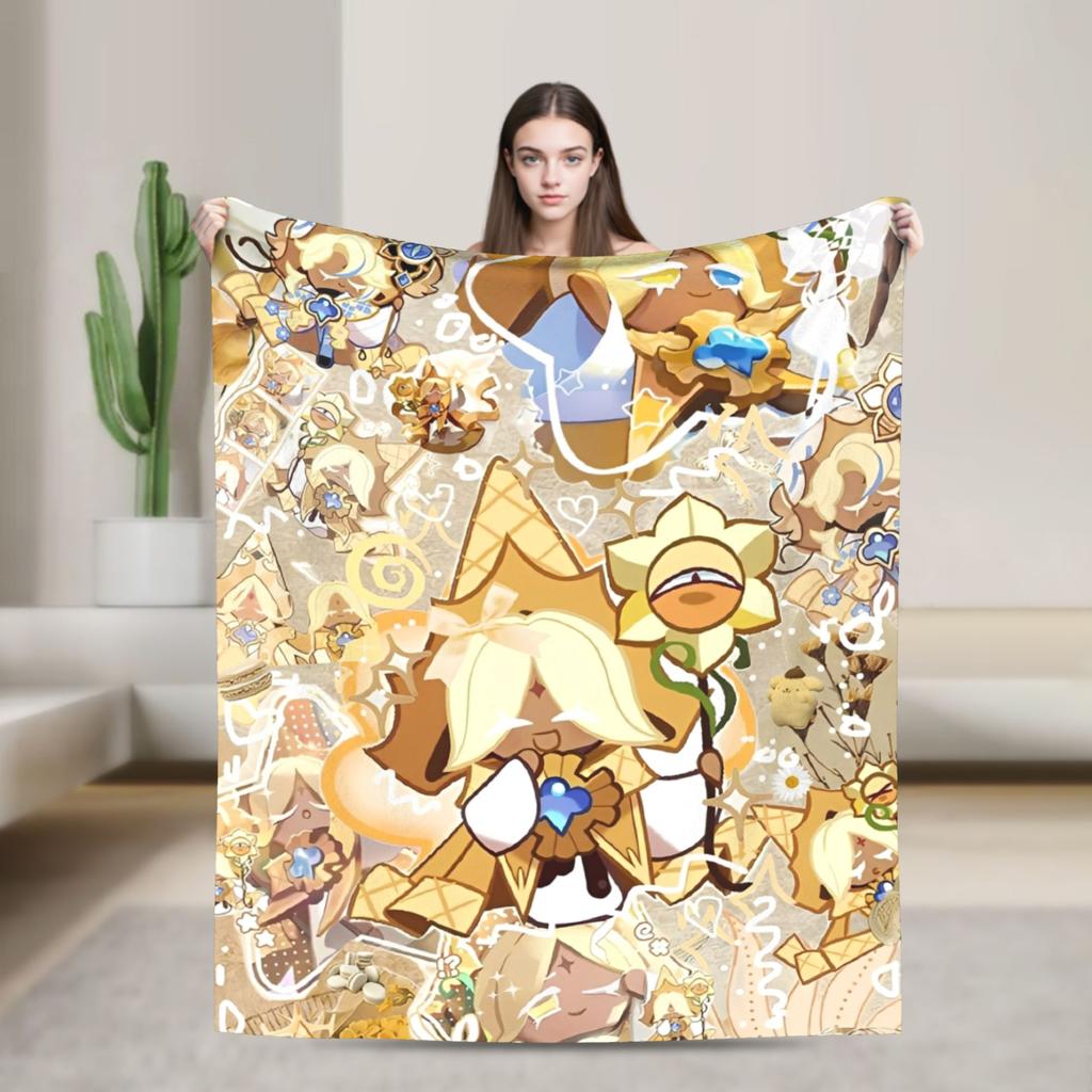 Cookie Run Kingdom Burning Spice Cookie Fashion Blankets Fleece Lightweight Throw Fashion Blanket for Outdoor Travel Quilt Multi-function