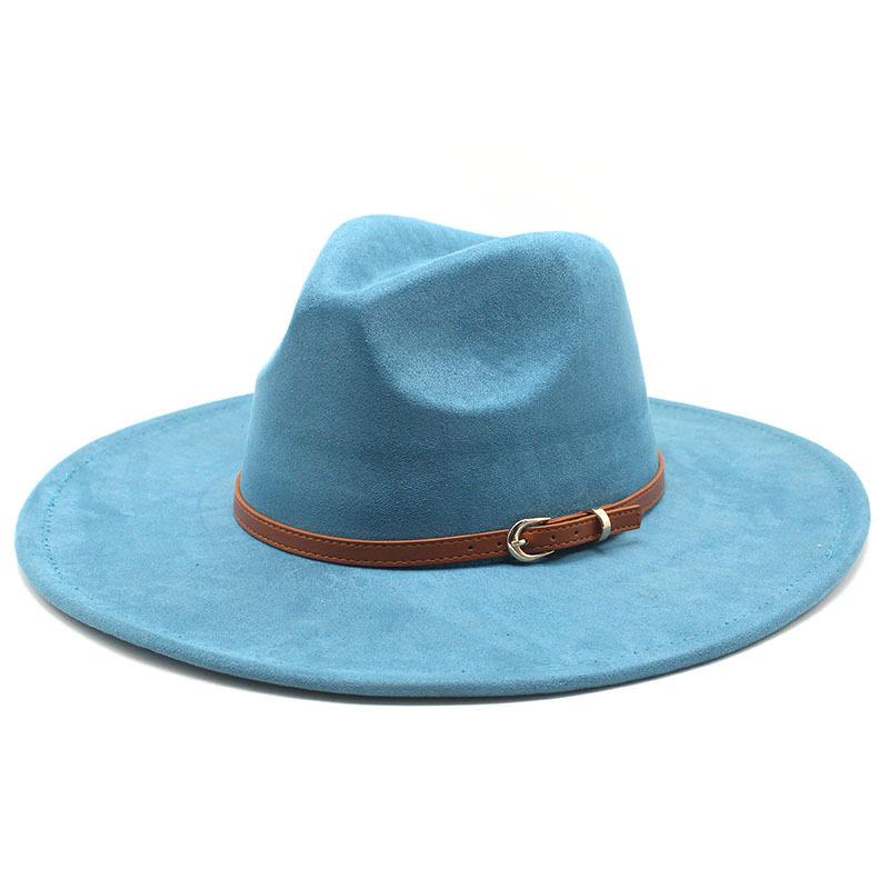 Замшевый цилиндр для мужчин и женщин, большая шляпа с карнизом, плоская кромка, джазовая шляпа