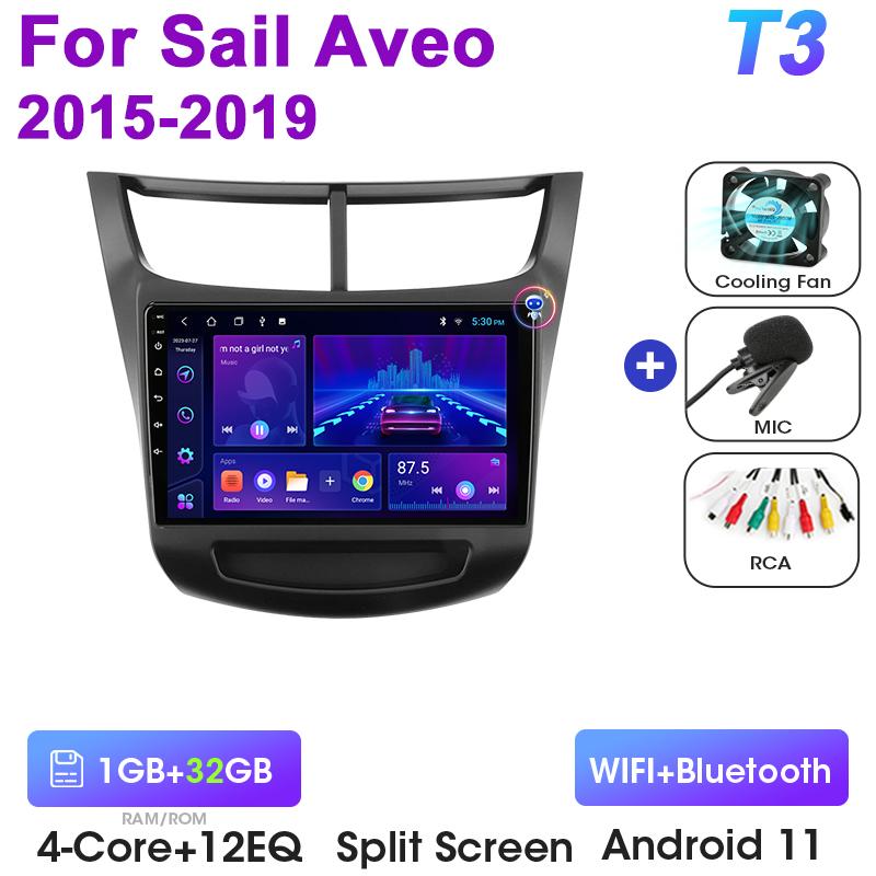 2 Din Android 12 автомобильное радио для Chevrolet Sail Aveo 2015 - 2019 мультимедийный видеоплеер GPS Carplay Авто Стерео RDS DVD головное устройство