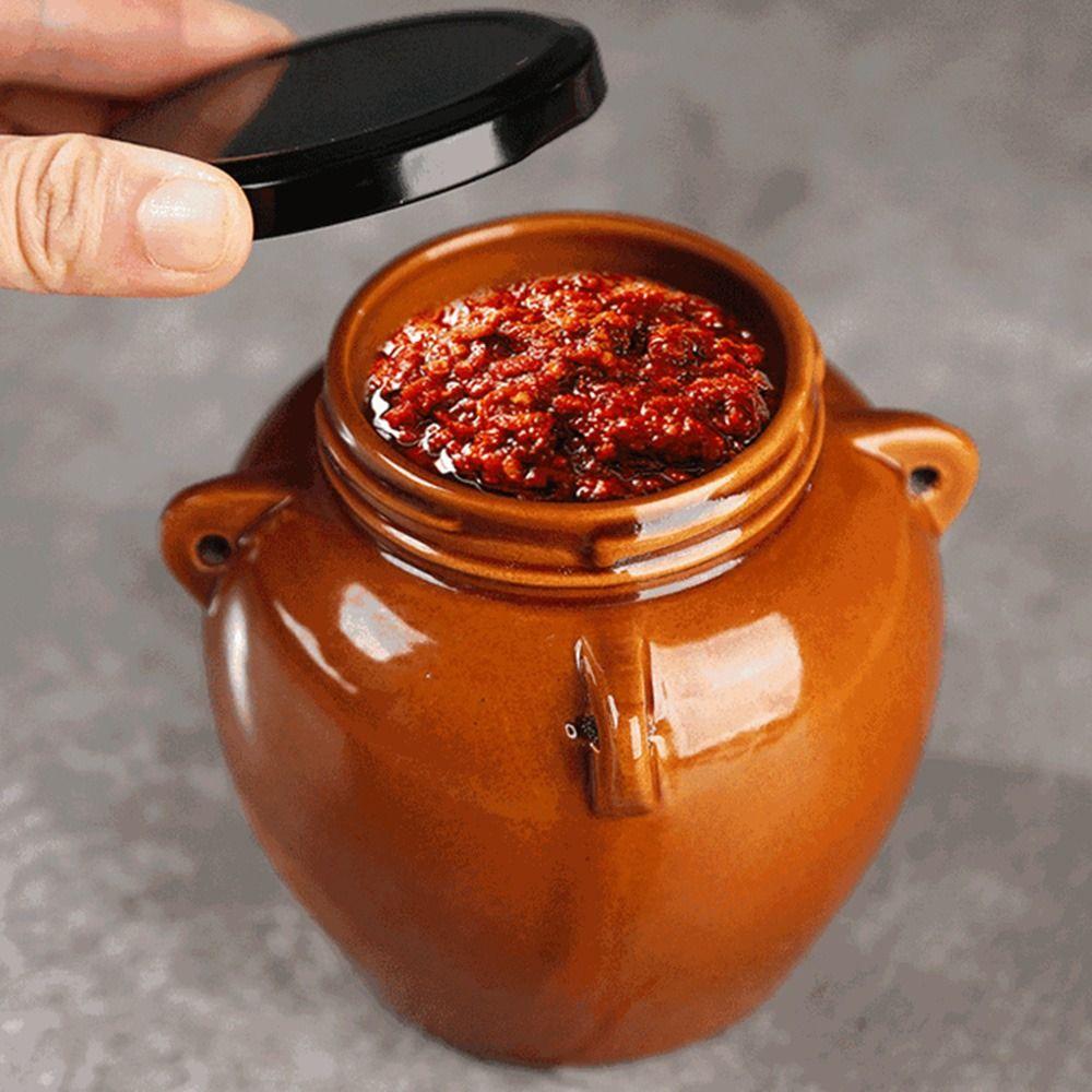 Керамическая банка для солений большого объема Керамическая / Крышка Mason Сохраняет свежесть Контейнеры для приготовления солений Гладкая поверхность Легко чистить