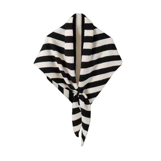Women Knitted Shawl Wrap Striped Print Cardigan Cape Wool Cashmere Scarf Comfortable Ladies Accessory