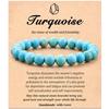 Natural Stone Bracelet, Elastic Cord Bead Bracelet, 8mm Blue Turquoise Agate, Hand-woven Rose Quartz Amethyst Bracelet