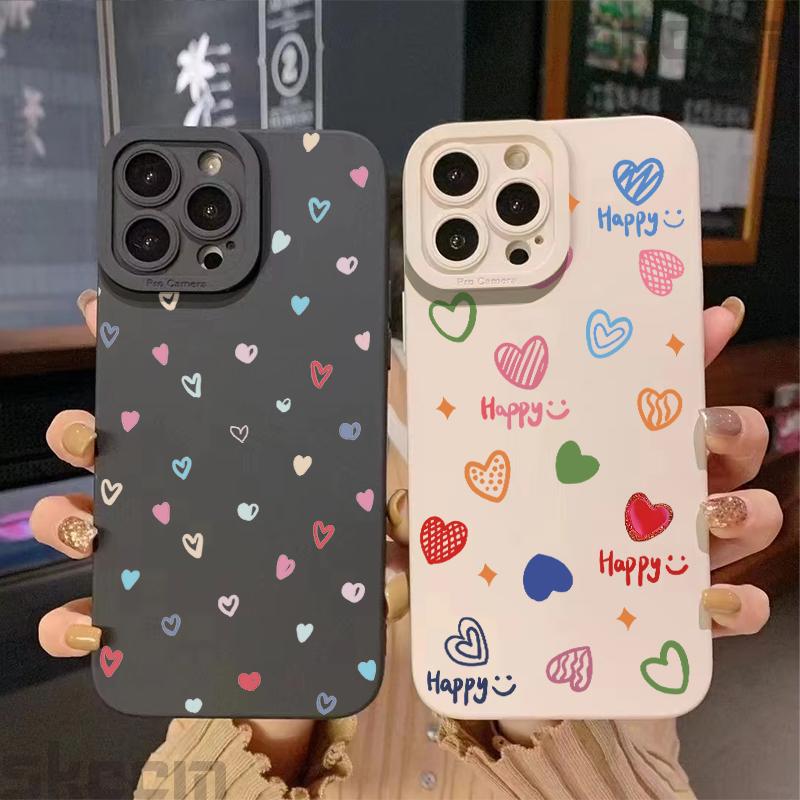 Красочный маленький силиконовый чехол-сердечко для iPhone 17 16 15 Pro Max 11 12 13 14 Pro Plus, противоударный и защищающий от падений