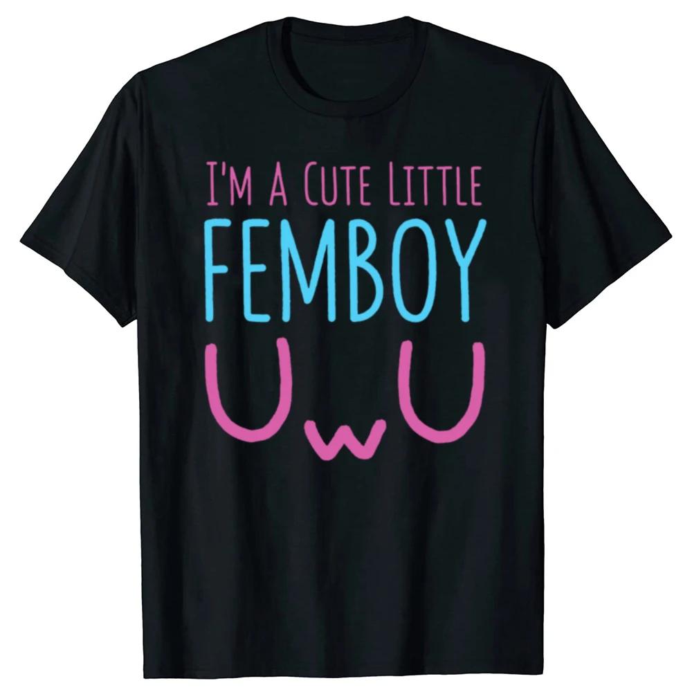 Cute Little Femboy Graphic Tee Cotton Crew Neck Short Sleeve TShirt Unisex Casual Unisex