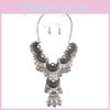 Drop Elegant Water Pendant Necklace Earrings Set Women Vintage Jewelry Accessory