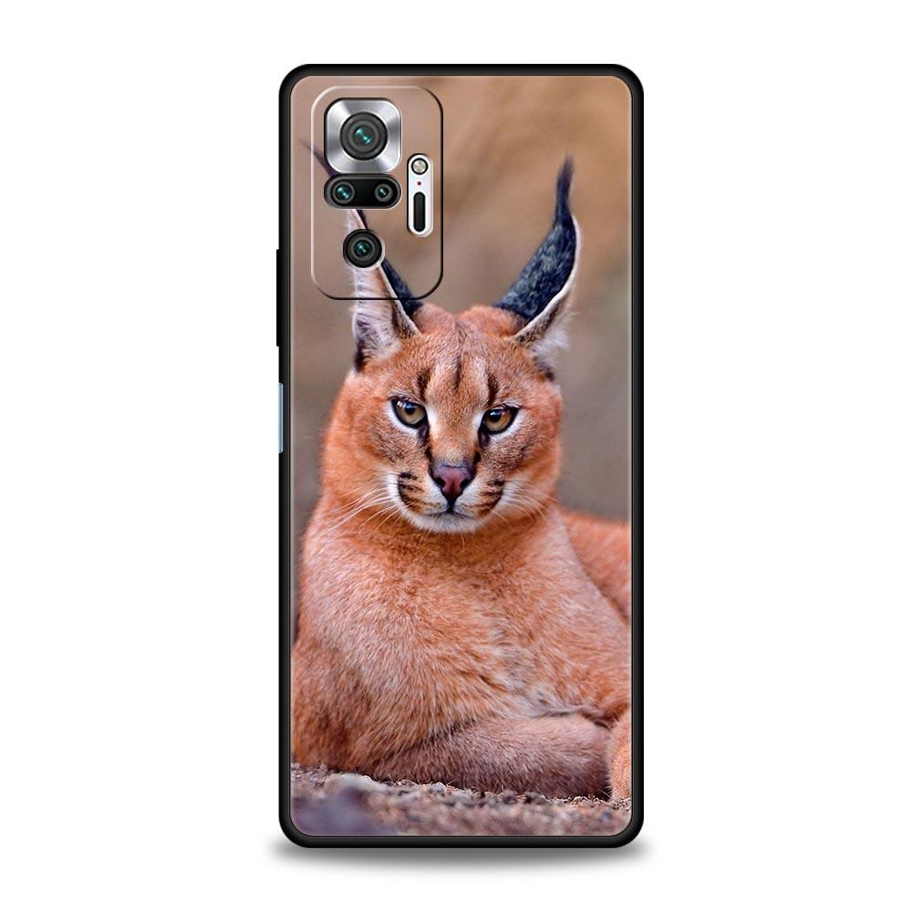 Чехол для телефона для Xiaomi Redmi Note 14 13 12 Pro Plus 5G 9S 9 10 11 4G 14C 13C 12C 10C 9C 9A Мягкий чехол Африканская Рысь Каракал Кошка