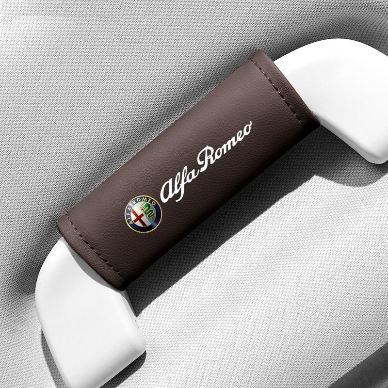 For Alfa Romeo For Alfa Romeo Giulia Stelvio Giulietta 156 159 147 Mito Leather Car Roof Armrest Pull Cover Handle Gloves Protec