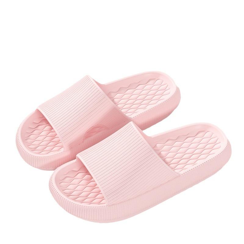 Unisex Summer Large Size Candy Color Thick Bottom Bathroom Slippers Women Men Casual Anti Slip Indoor Slippers For Couples 36-45