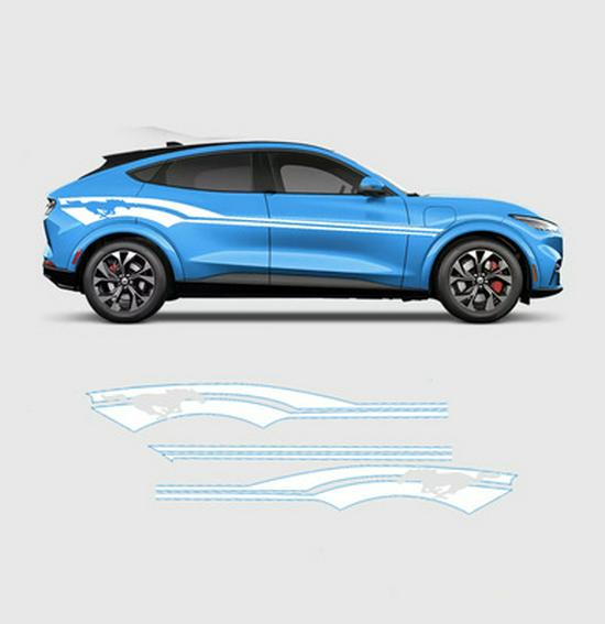 Compatible Ford Mustang Mach-E Full Car Wrap with Racing Decal