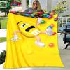 Модная плед с узором логотипа шоколада M&M Звезда Фланелевый тонкий плед Портативный для дома, путешествий, офиса, перерыва на обед Подарок
