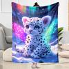 1pc Cute Elephant on Moon Blanket Soft Comfortable Lightweight Perfect for Travel Camping Picnics Sofa Office Bed Living Room Ideal Gift for Friends