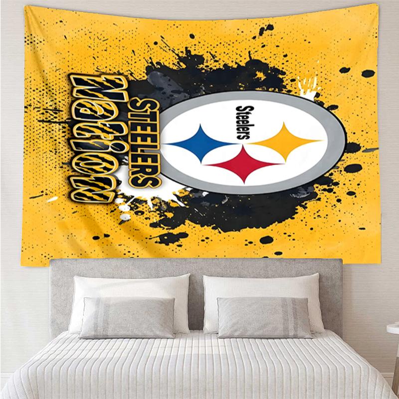 Pittsburgh Steelers Logo Art Tapestry Hanging for Bedroom,Livingroom, Playroom,Decor Art Room Wall Tapestry Holiday and Birthday Gifts