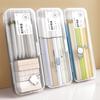 Large Capacity Storage Box Transparent Pencil Case Simple Desktop Organizer  Gift