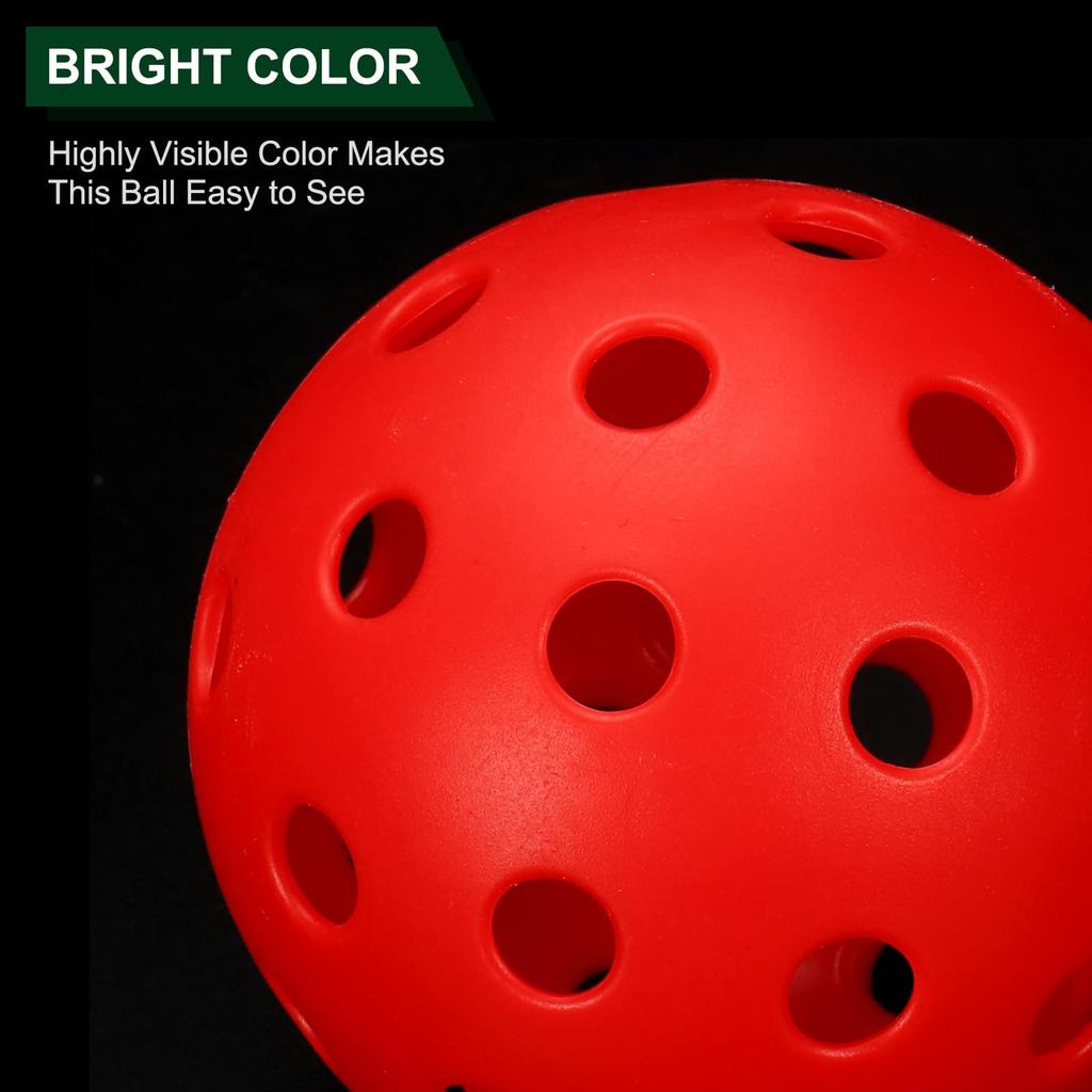 Мячи для пиклбола для улицы PATIKIL 40 отверстий Пиклбол 40 штук для любительских видов спорта в помещении и на открытом воздухе Красный