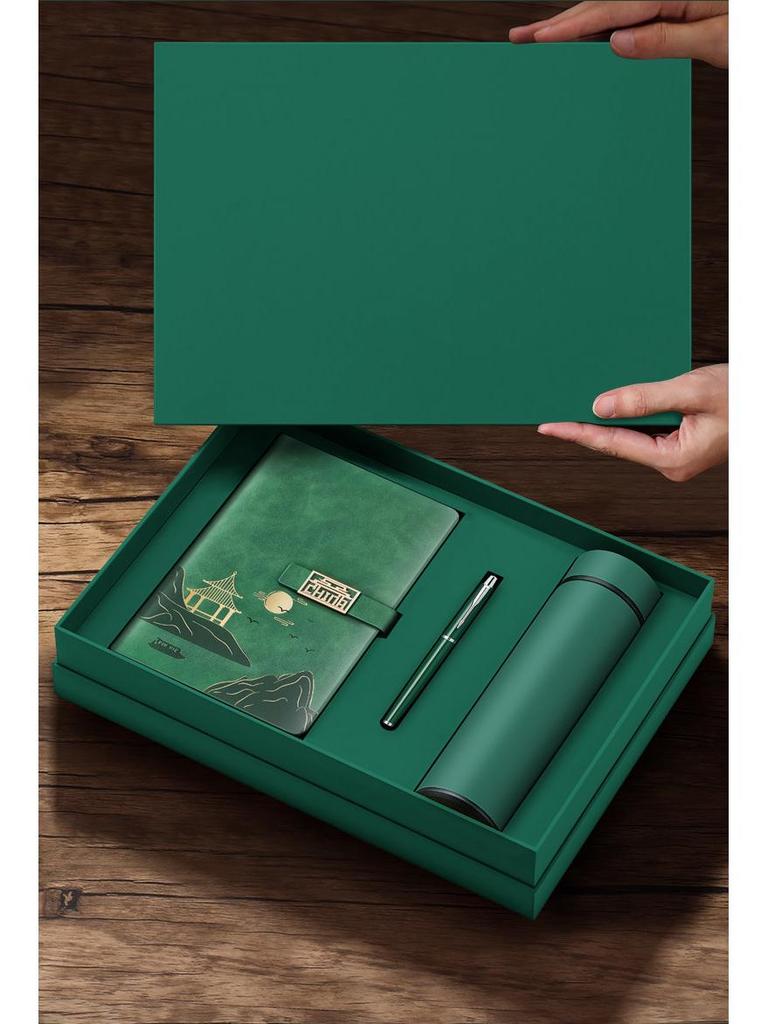 Forbidden City Cultural Notebook & Thermos Gift Set with Custom Logo Pen