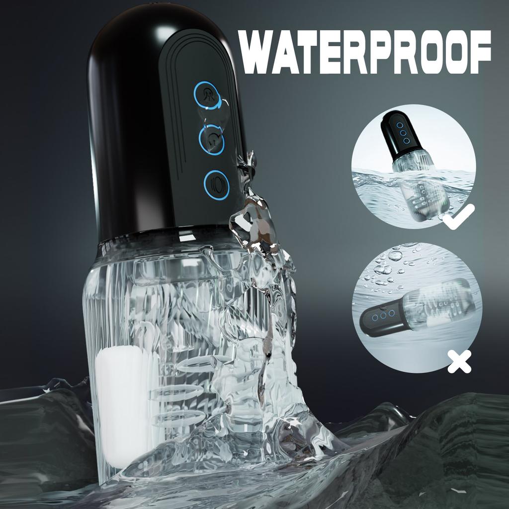 2 In 1 Male Masturbator - 5 Sucking and 10 Vibration Modes, Hands Free Realistic Stimulator Sex Toys for Men