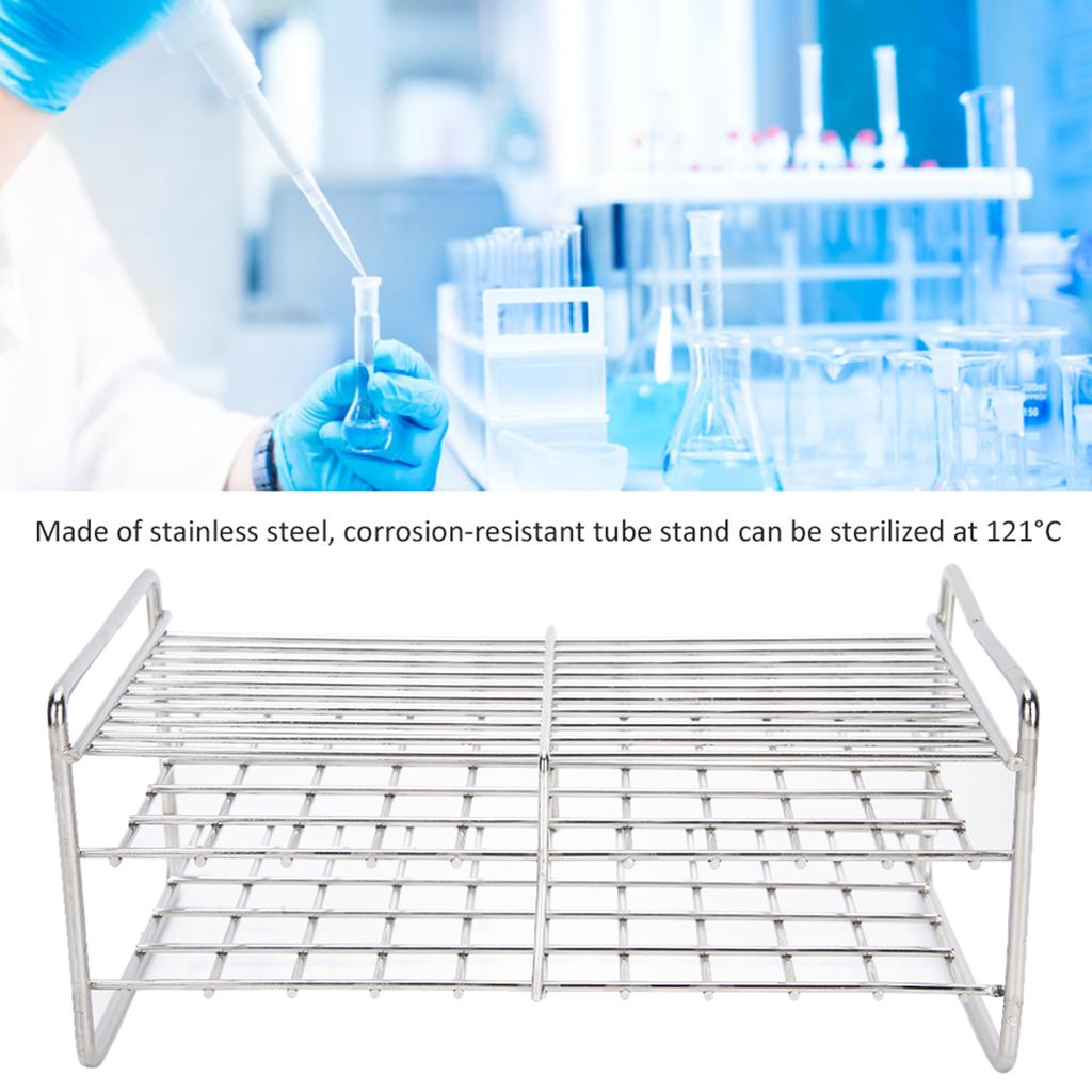 Держатель для пробирок с квадратным отверстием, лабораторное оборудование, коррозионно-стойкая нержавеющая сталь, 50 отверстий