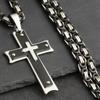 Orthodox Cross Pendant Necklaces for Men Stainless Steel Catholic Jesus Necklace  Silver Color Byzantine Chains Male Jewelry