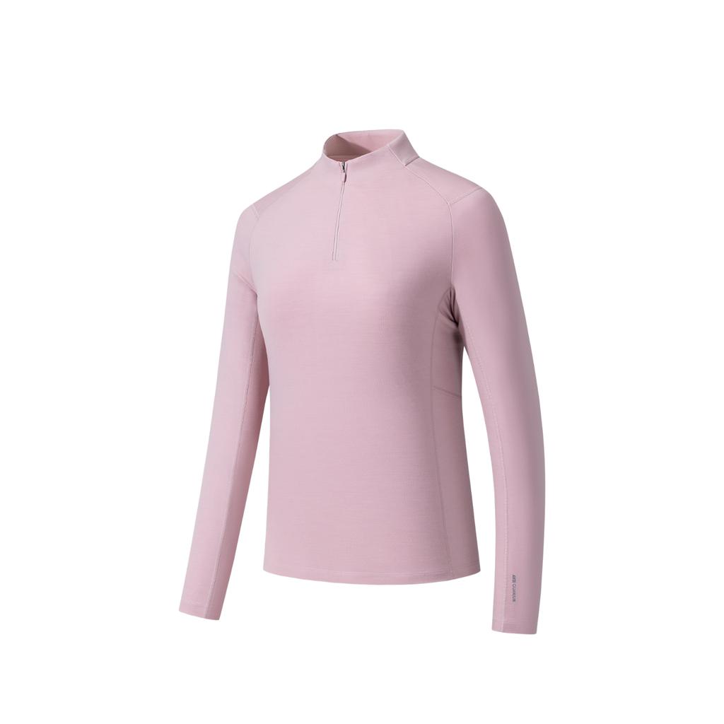 Anta Champion Outdoor Series Simple Soft Moisture-Wicking Quick-Dry Comfortable Long Sleeve Knit Shirt Women Tops 162540409-1