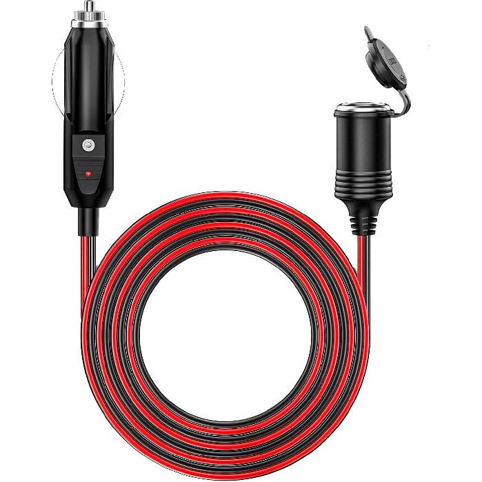 KEWIG 12/24V 4.9FT 16AWG Car Cigarette Lighter Extension Cord
