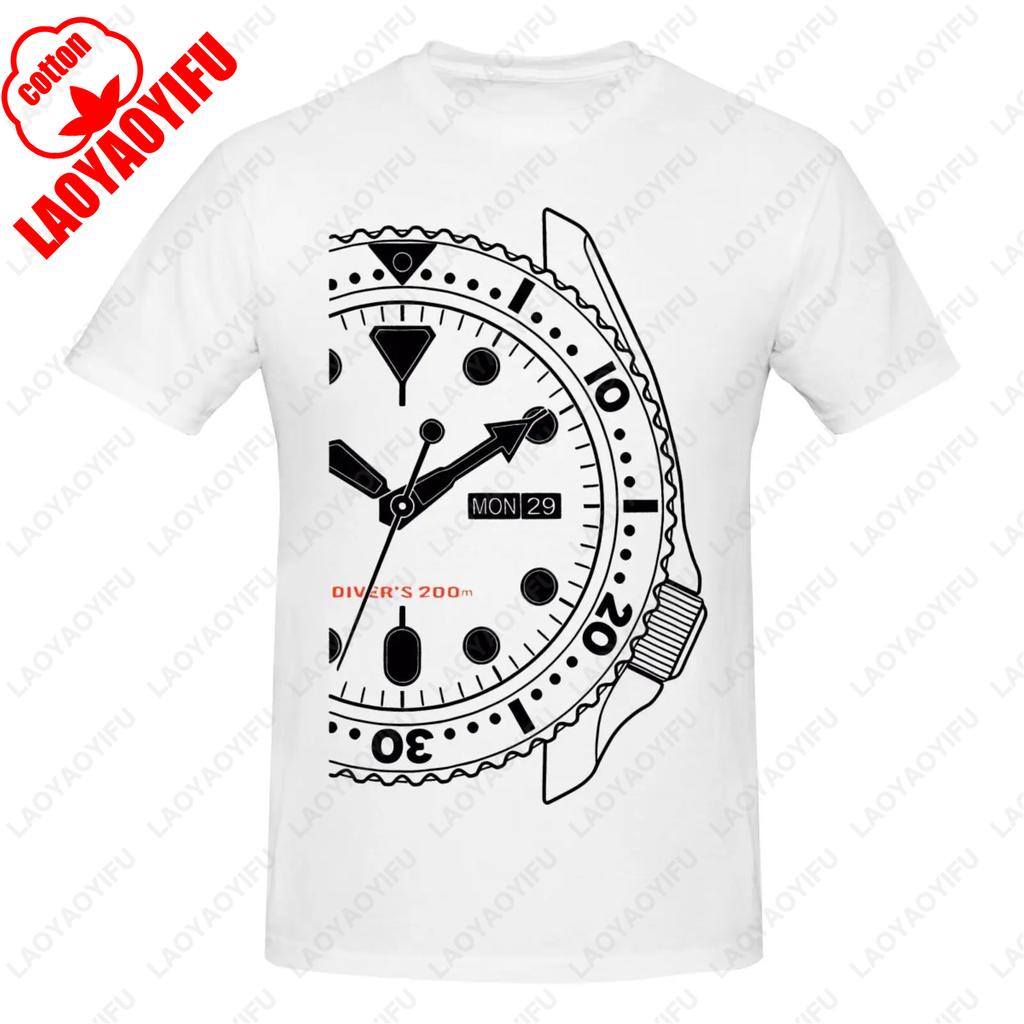 For Skx007 Watch Fans Unisex TShirt Summer Mens TShirt Fashion Crew Neck Short Sleeve Classic Black Humor Retro Style